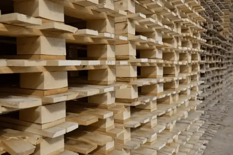 Wooden pallets prepared for industrial use near Richmond